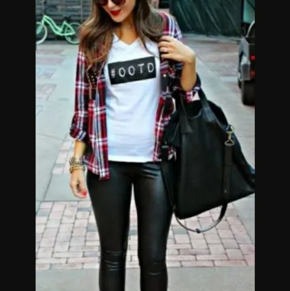 NWT Jessica Simpson Matte Black Vegan Faux Leather Leggings - Large L - Picture 4 of 9